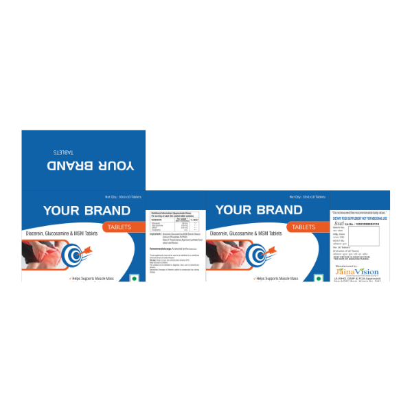 Diacerein, Glucosamine & MSM Tablets